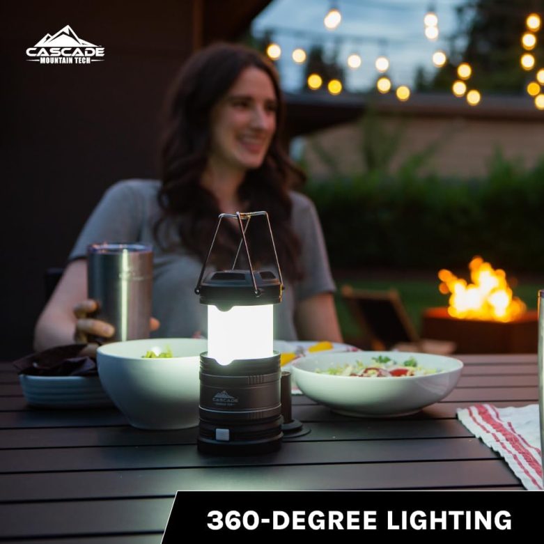 Cascade Mountain Tech Pop-Up IPX4 Water-Resistant LED Lantern with 4 Light Modes - 3 Pack - Image 5
