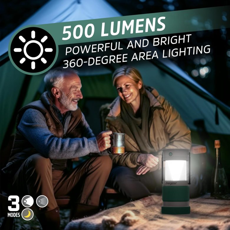 Energizer S-500 Hybrid Power Camping Lantern, Solar, Rechargeable, or AA Battery Powered, IPX4 Water Resistant Bright LED Lantern - Image 4