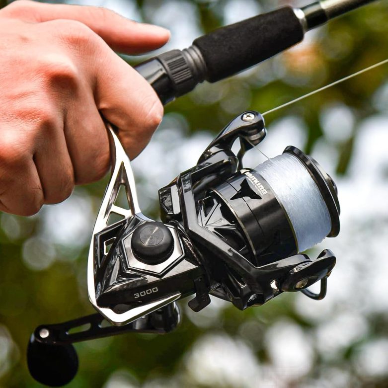 KastKing Megatron Spinning Reel, Freshwater and Saltwater Spinning Fishing Reel, Rigid Aluminum Frame 7+1 Double-Shielded Stainless-Steel BB, Over 30 lbs. Carbon Drag, CNC Aluminum Spool & Handle - Image 2