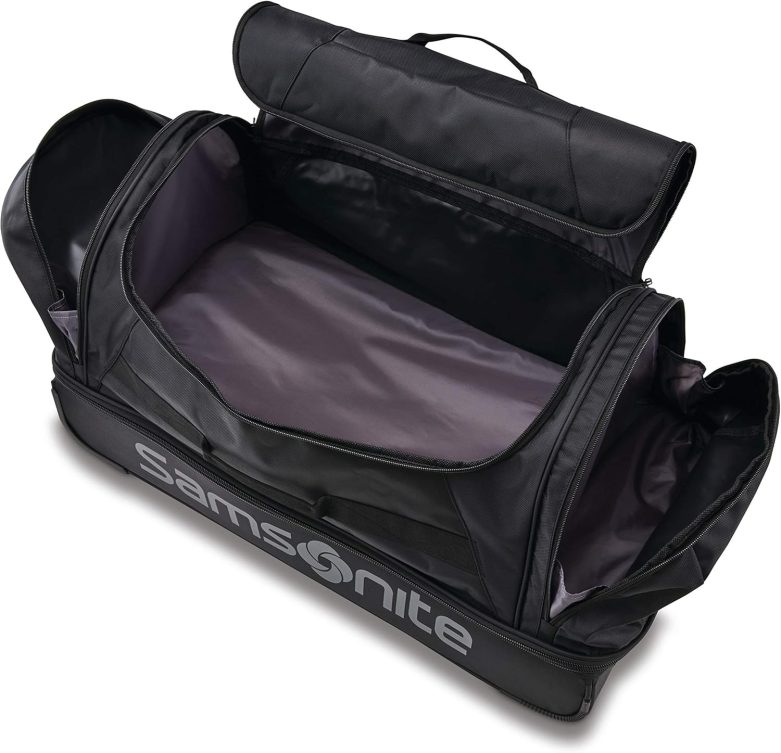 Andante 2 Wheeled Rolling Duffel Bag, All Black, 22-Inch - Image 2
