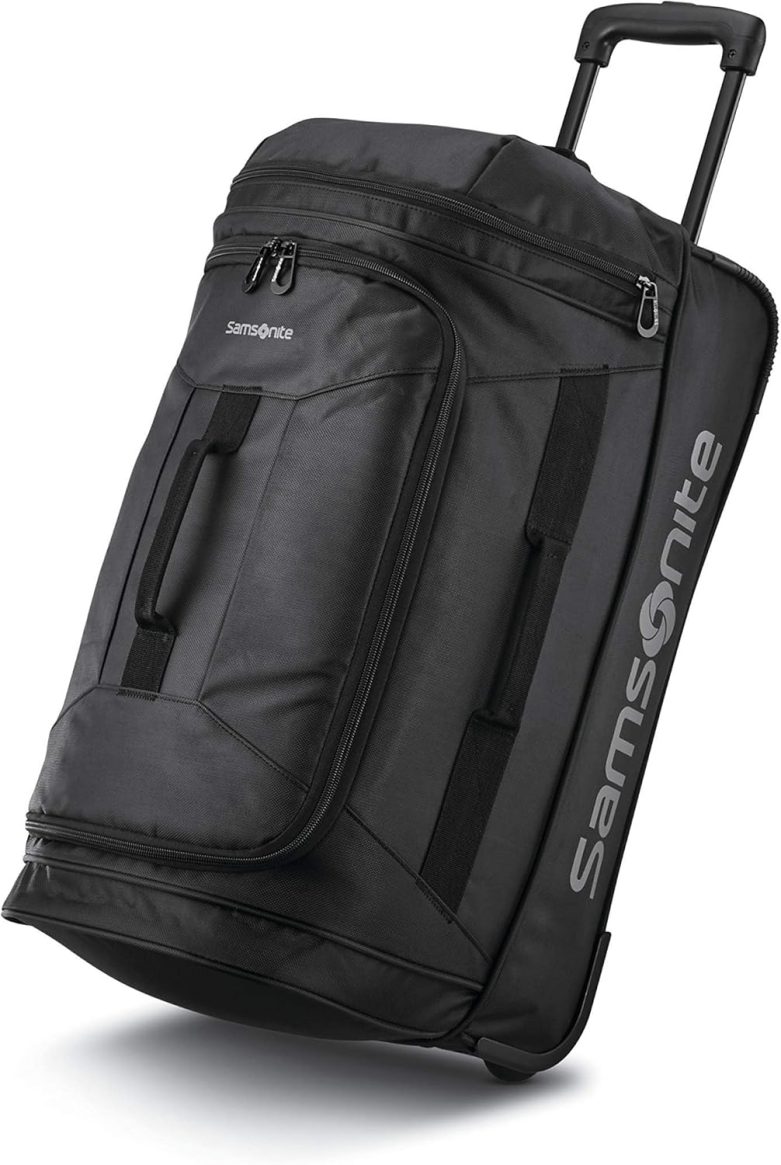 Andante 2 Wheeled Rolling Duffel Bag, All Black, 22-Inch - Image 4